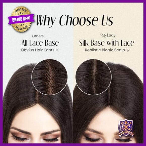 Human Hair Topper Silk Base 10x12cm 130% Density Clip-In Remy Hairpiece